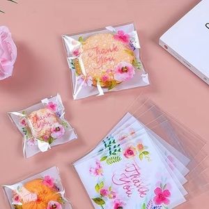 50pcs - Thick Rose Pattern Packaging Bag, Self-adhesive Packaging/Storage Bags